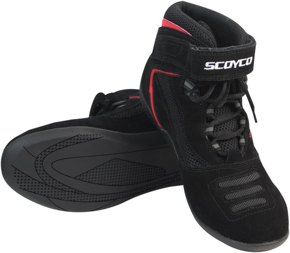 Men's Motorcycle Riding Boots (Black, Size 8)