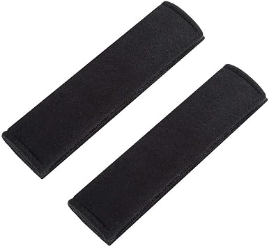 URAQT Car Seat Belt Pad Cover 2 Pack, Car Seat Belt Pads Safety Belt Strap Luggage Shoulder Pad for Adults and Children, Black