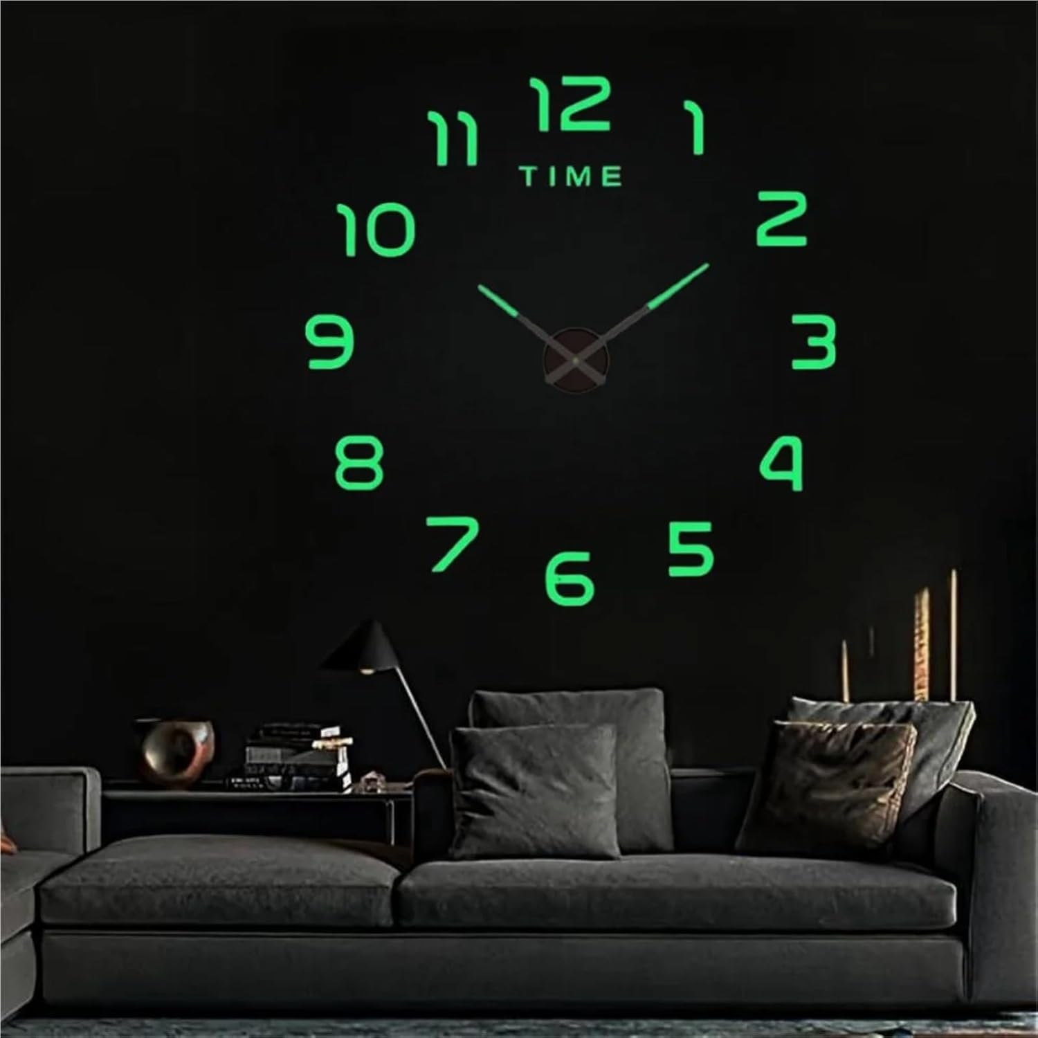 Clock Numbers 2sets Large Wall Clock Luminous Classic Clocks DIY Digital Watches Stickers Silent for Home Living Room Table for Home Art Decor DIY Replacement Repairing(063 Silver)
