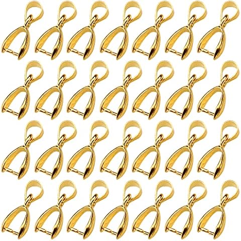 Baven 100Pcs Necklace Clasp Pinch Bail Pendants Clip Connector Cover