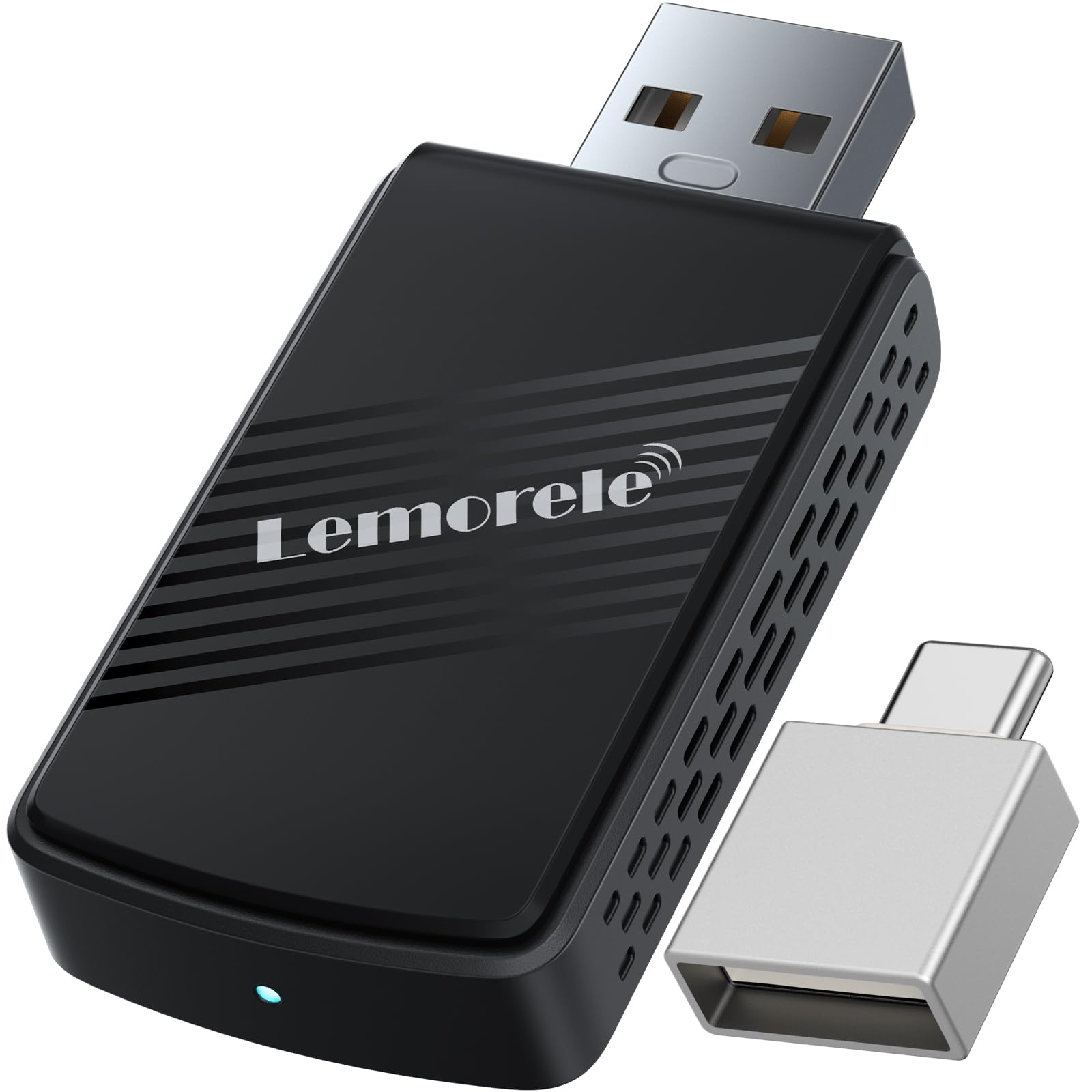 Lemorele Mini Wireless CarPlay Adapter&Android Auto Adapter,Plug&Play,Easily Upgrade Wired CarPlay to Wireless CarPlay Dongle,Instant Connectivity,for Apple iPhone iOS 10+&Android 11+ and 2015+ Cars