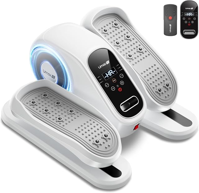 UMAY Machine elliptique sous le bureau, Pédalier électrique Eclipse pour les seniors avec 12 vitesses, Machine d'exercice à pédales, Mode manuel et automatique, Pédalier assis pour bureau à domicile