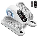 Under Desk Elliptical Machine, Electric Leg Exerciser for Seniors, Quiet & Portable Electric Seated Eclipse Exercise Training Machine with Remote, 12 Level Speeds & Mute Function, Manual & Auto Mode