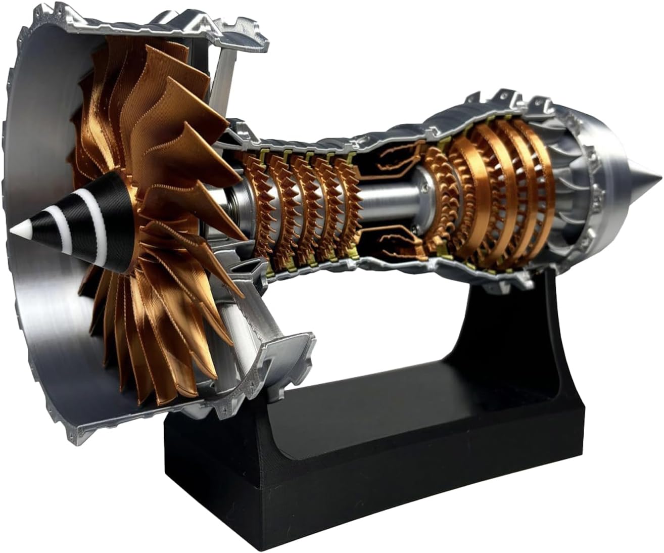 TR900 Turbofan Engine Model, Aircraft Turbojet Engine with LED Light, DIY Mechanical Science Aero Engine Education Toy Desk Decor for Adult Hobbyists,28cm (Red Light)