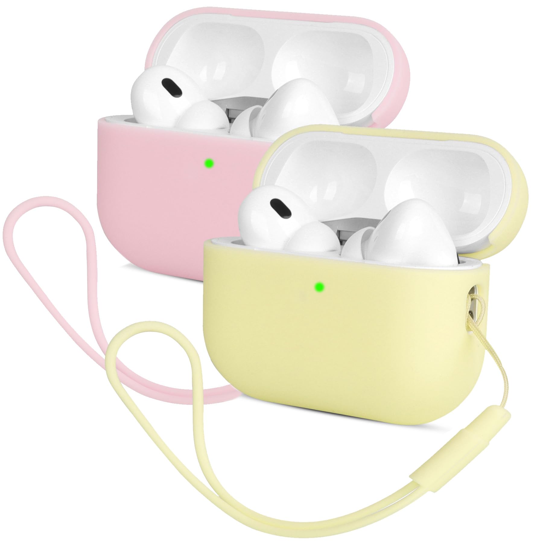Mocarheri Funda Silicona Compatible con AirPods Pro 2.ª Generación, Ultradelgada Fundas Protectora de Silicona para AirPods Pro 2.ª Generación 2022,Menta Verde/Lavanda(2PCS) — view 24