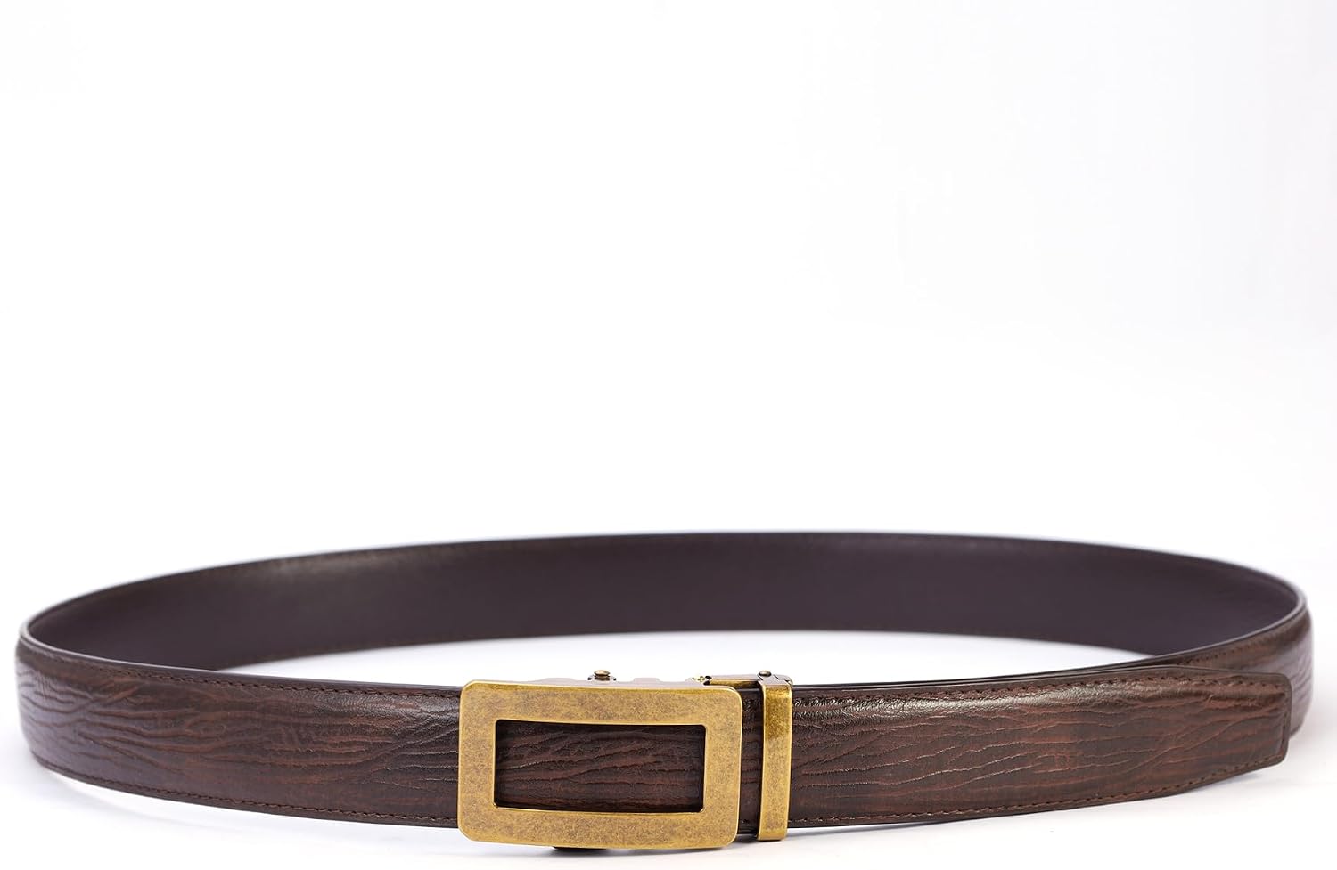 Men's Automatic Ratchet Belt, Black Braided Textured Belt - Adjustable Trim to Fit for Dress Casual Jeans