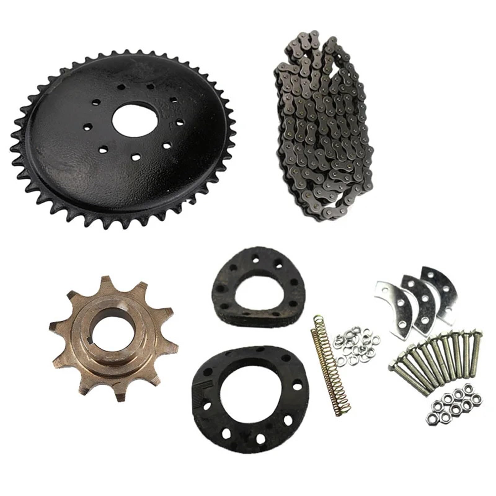 NKURTPC Motorcycle Sprocket 415-110 Chain & 44T Sprocket 10T Drive Sprocket Kit For 49cc 60cc 66cc 80cc Motorized Accessories(Complete set)
