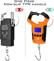 Vista 2 de KastKing Báscula de pescado, báscula digital resistente al agua con regla, capacidad de 110 libras, modo dual - libras/onzas y kilogramos, ligera