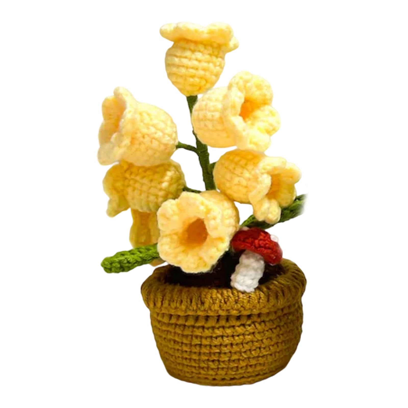 Plante en pot au crochet avec LED idée cadeau déco originale