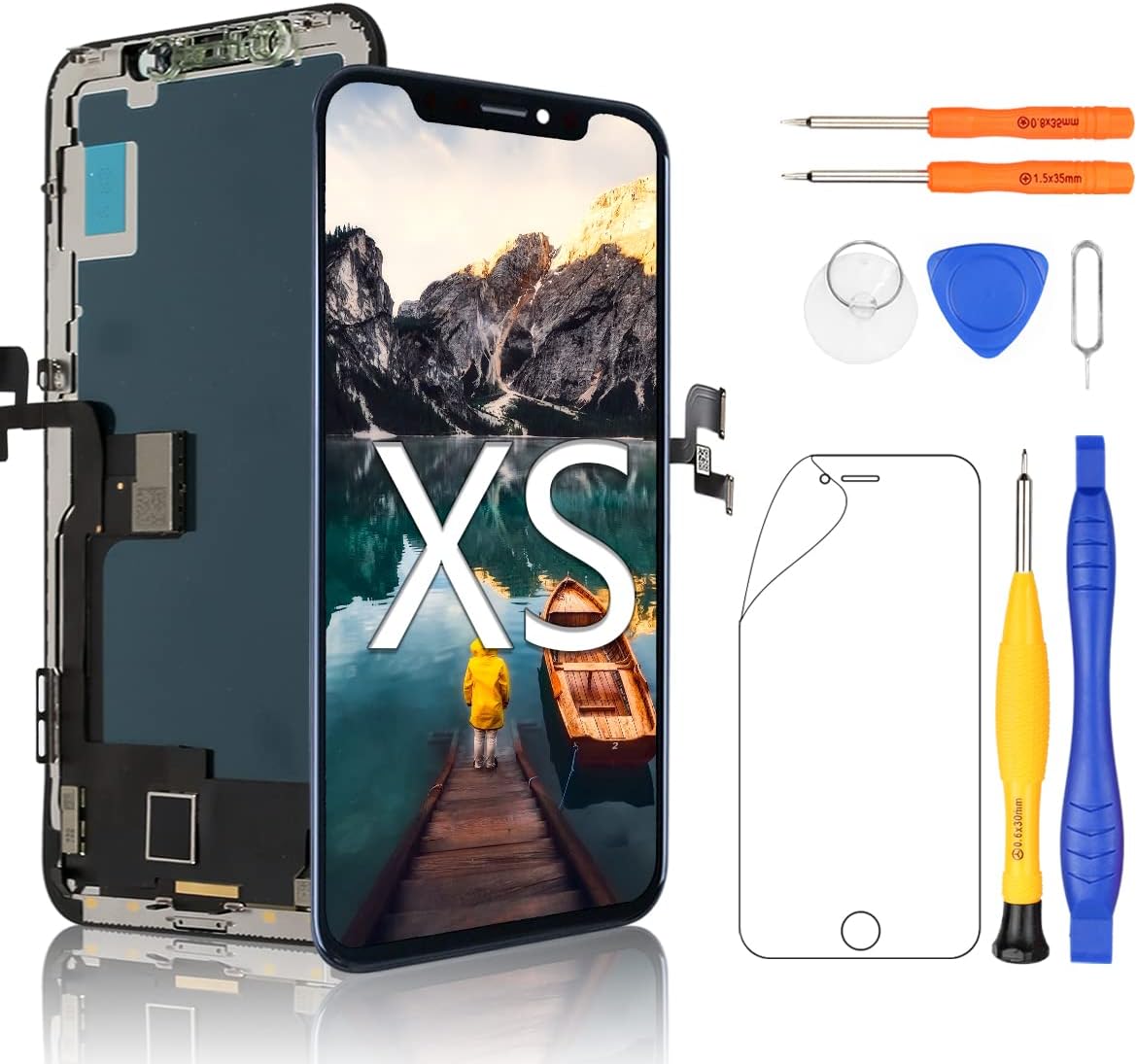 Yodoit for iPhone XS LCD Screen Replacement Display 3D Touch Digitizer with Repair Tool Kit, Screen Protective Film