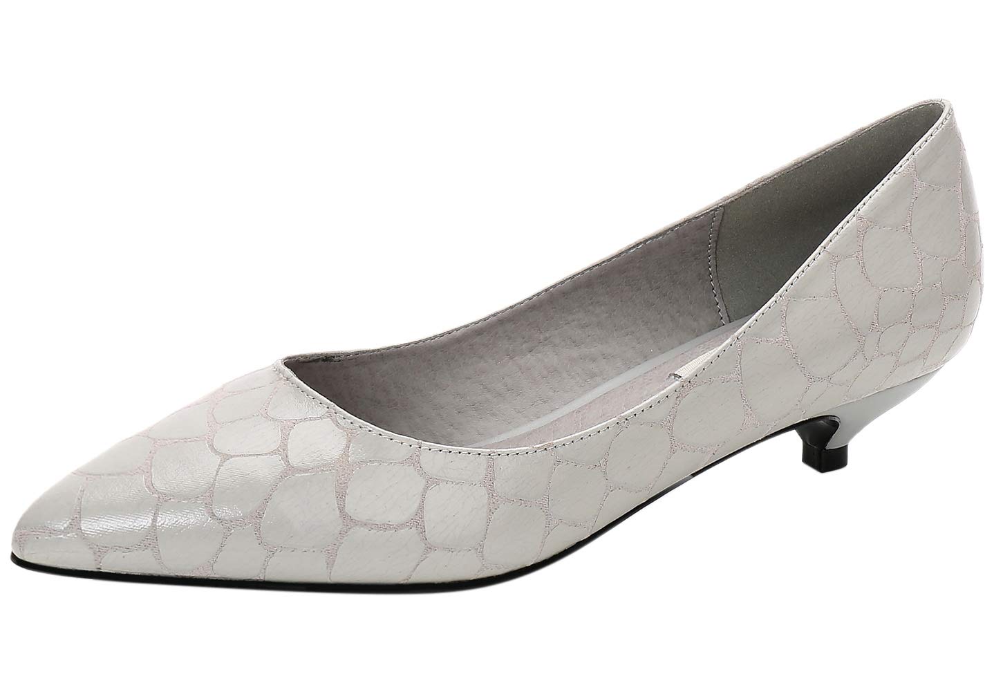 BIGTREE Womens Ballroom Dance Shoes Low Heel Pattern Soft Elegant Classic Pointed Toe Pumps Shoes