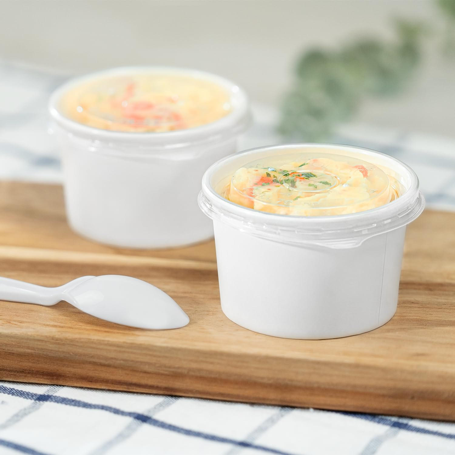 Karat C-KDL76-PP 4 oz PP Food Container Flat Lids (Case of 1000)