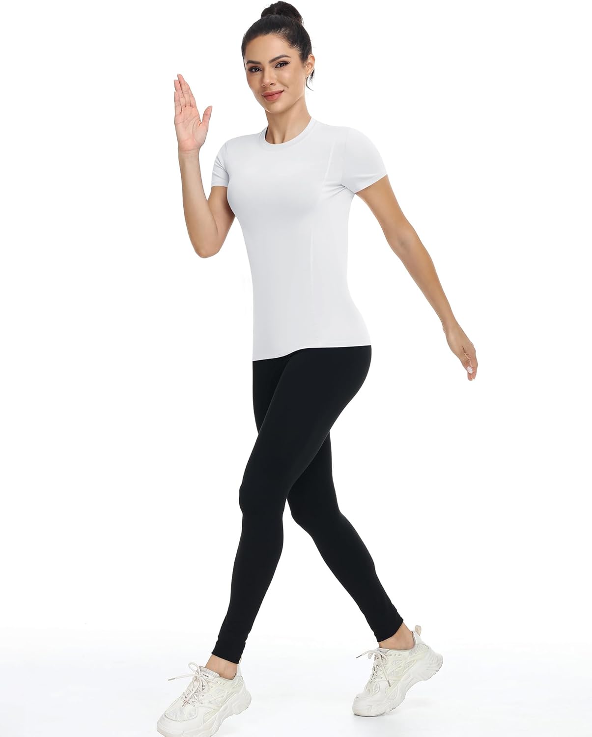 Runhit Women's Compression Shirts Short Sleeve Workout Tops Athletic Base Layer T-Shirt for Gym Running Yoga Basketball BJJ - Image 3