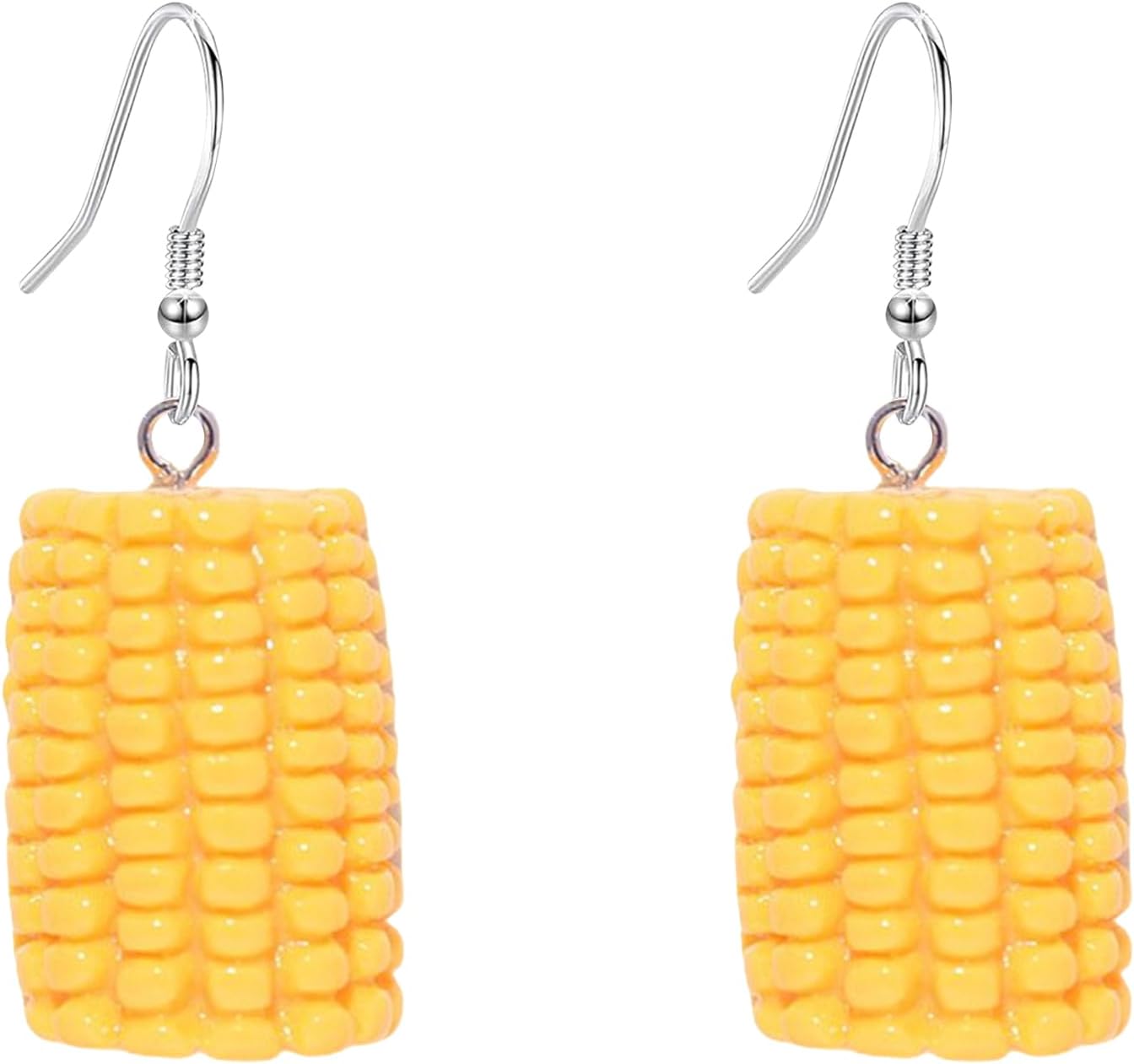 Handmade Corn Earrings for Women 3D Funny Resin Lifelike Food Corn Drop Dangle Earrings Birthday Party Jewelry