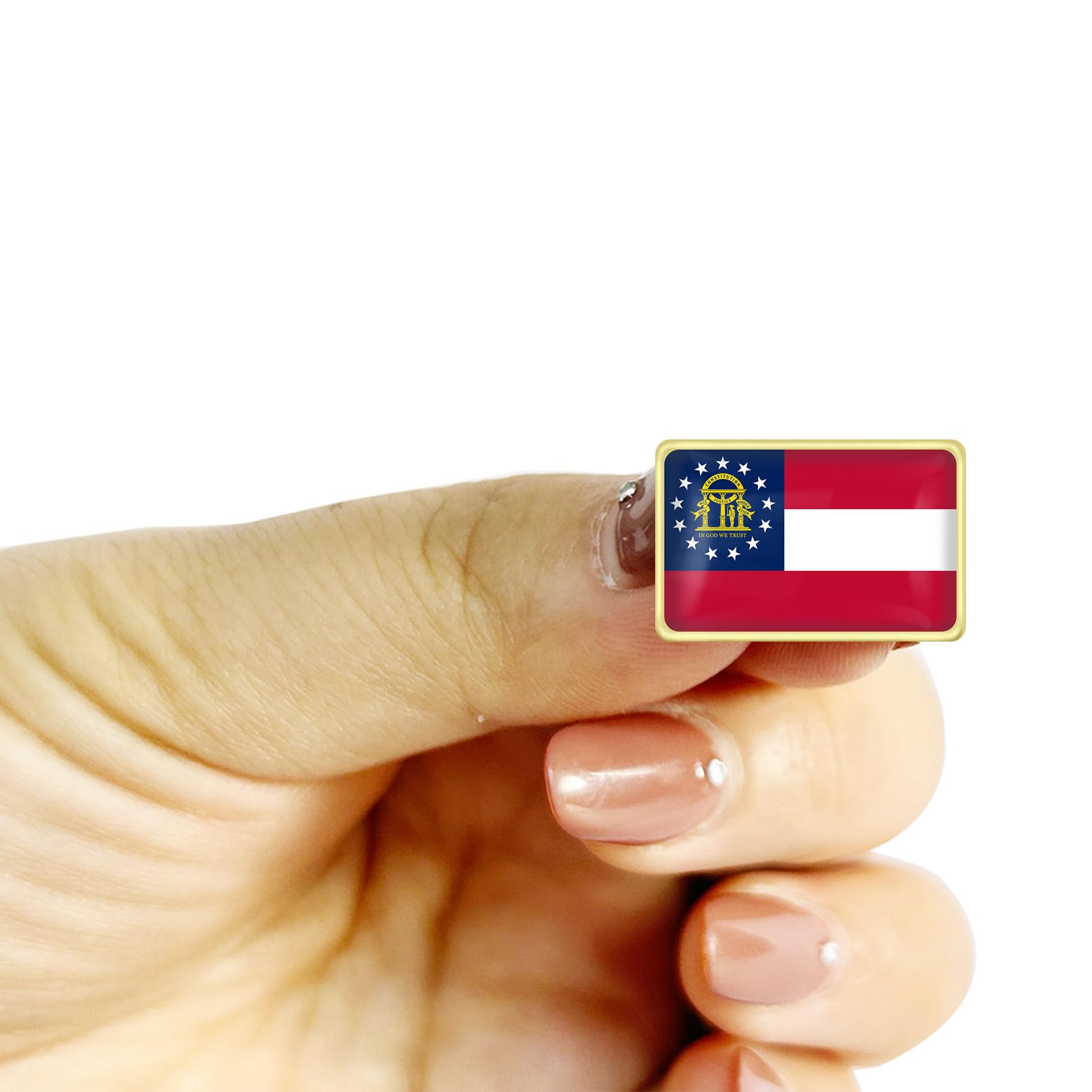Lot de 10/50/100 épinglettes en métal avec drapeau américain de la Géorgie – 2,5 cm – Épinglettes en métal pour organisations militantes et militantes