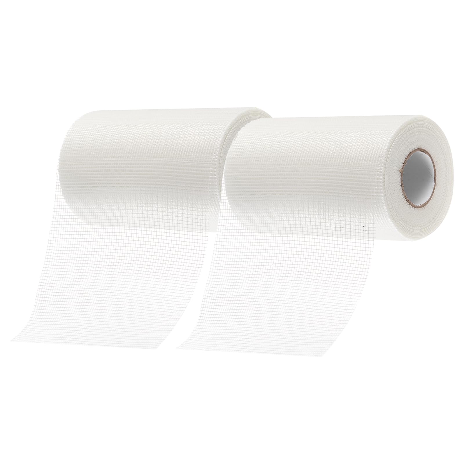 QUARKZMAN Nastro in fibre di Vetro 20 cm x 50 m Rete in fibre di Vetro Autoadesiva per Riparare Crepe nei Muri (Set da 2, Bianco)