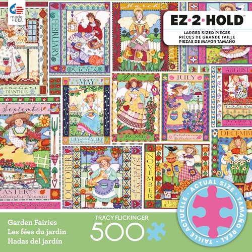 Rompecabezas Ceaco Garden Fairies de 500 piezas para adultos, arte de Tracy Flickinger, fabricado en EE.UU., tamaño final 24 x 18 pulgadas, incluye póster, ideal para regalo y enmarcar miniatura 2
