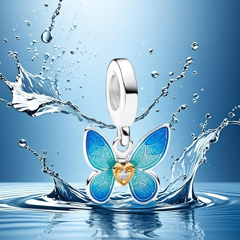 Abalorio mariposa azul ideal para lucir en eventos y diario 5