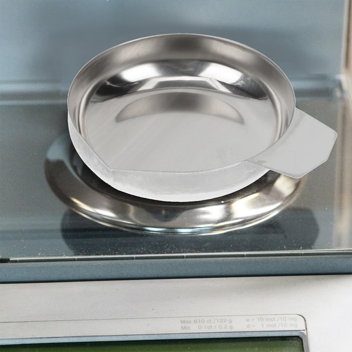 MAGICLULU Vassoio in Acciaio Inox per Bilancia Elettronica per Misurazione Stabile di Piccoli Oggetti e Accessorio per Uso Professionale in Gioielleria