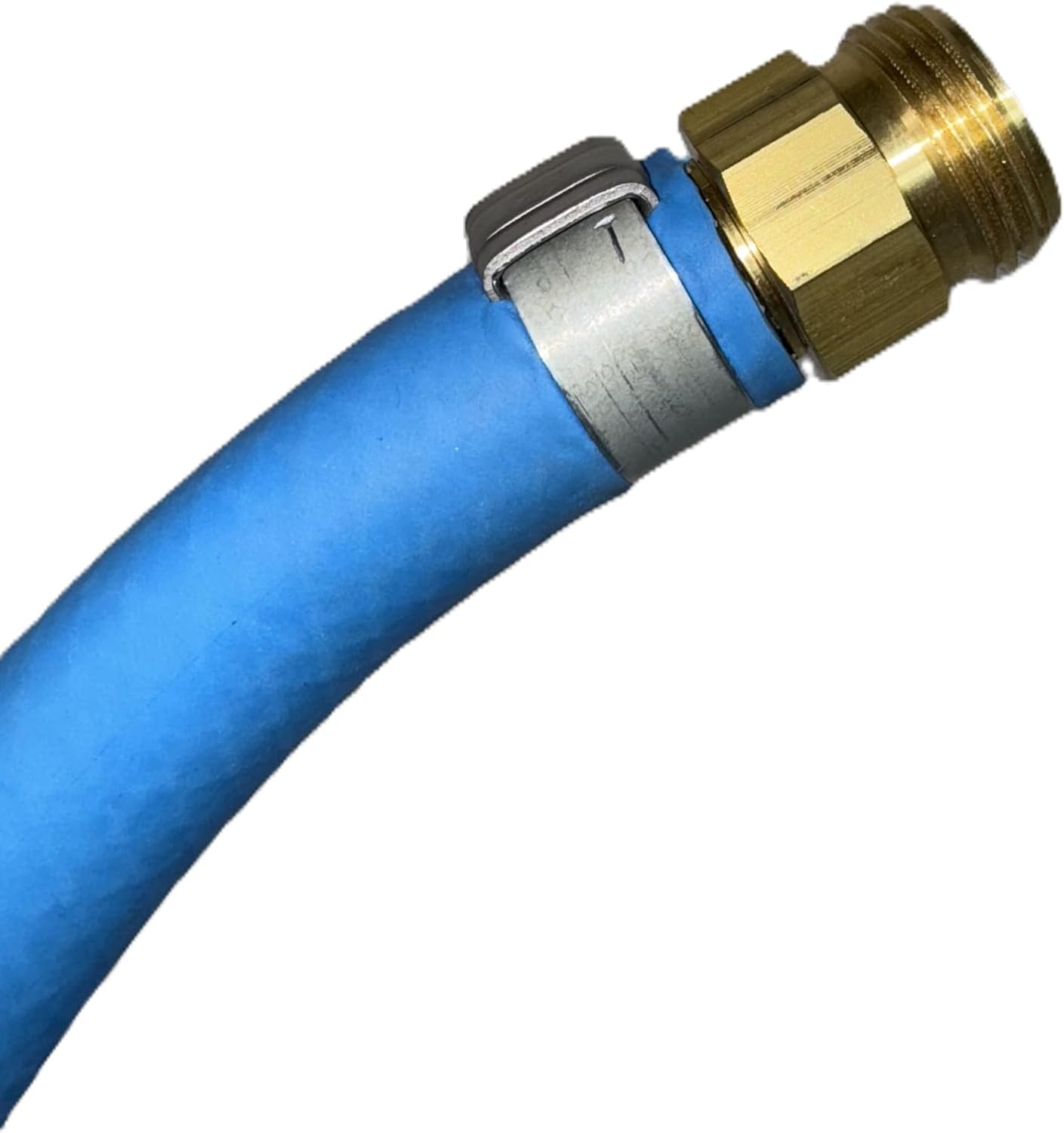 Continental 5/8" x 50' Blue Contractor's Rubber Water Hose 200 PSI - Made in U.S.A. - With Male Swivel End