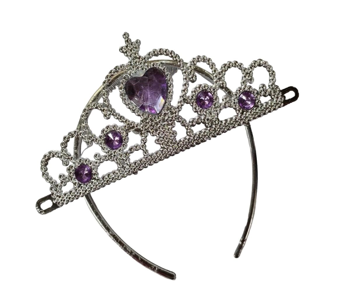 Party Crave Princess Silver Crown Plastic Rhinestone Modern Headband/Tiara For Birthday Children/Girls Hair Accessories For Many More Parties Celebration(1pc packing) (Purple) (B0CVXCVPQN) Amazon Price History, Amazon Price Tracker