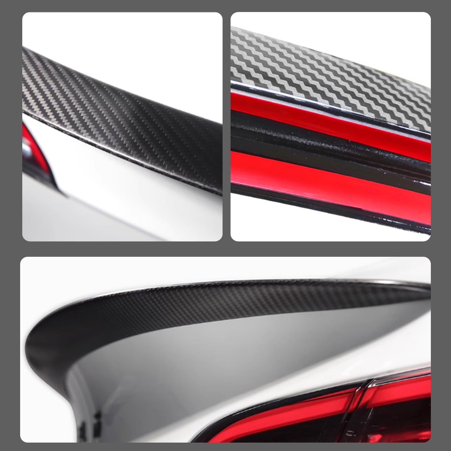 Alerón Trasero para Tesla Model 3 Highland Performance Spoiler Original Trunk Wing ABS 2024 2025 2026 Model 3 Highland Accesorios (Fibra de Carbono Brillante)