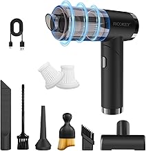 RICOKEY Handstaubsauger Akku Kabellos 9000Pa USB Aufladbar 6000mAh Autostaubsauger Tragbar Mini Staubsauger mit Waschbar HEPA-Filter, Handsauger Staubsauger für Auto, Haus, Tierhaare