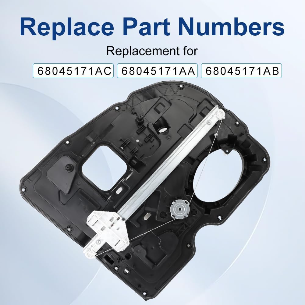 Rear Left Driver Side Electric Power Window Regulator Without Motor Compatible with Dodge Ram 1500 2009-2010 Ram 1500 2011-2019 Ram 1500 Classic 2019-2020 Replacement for 68045171AC