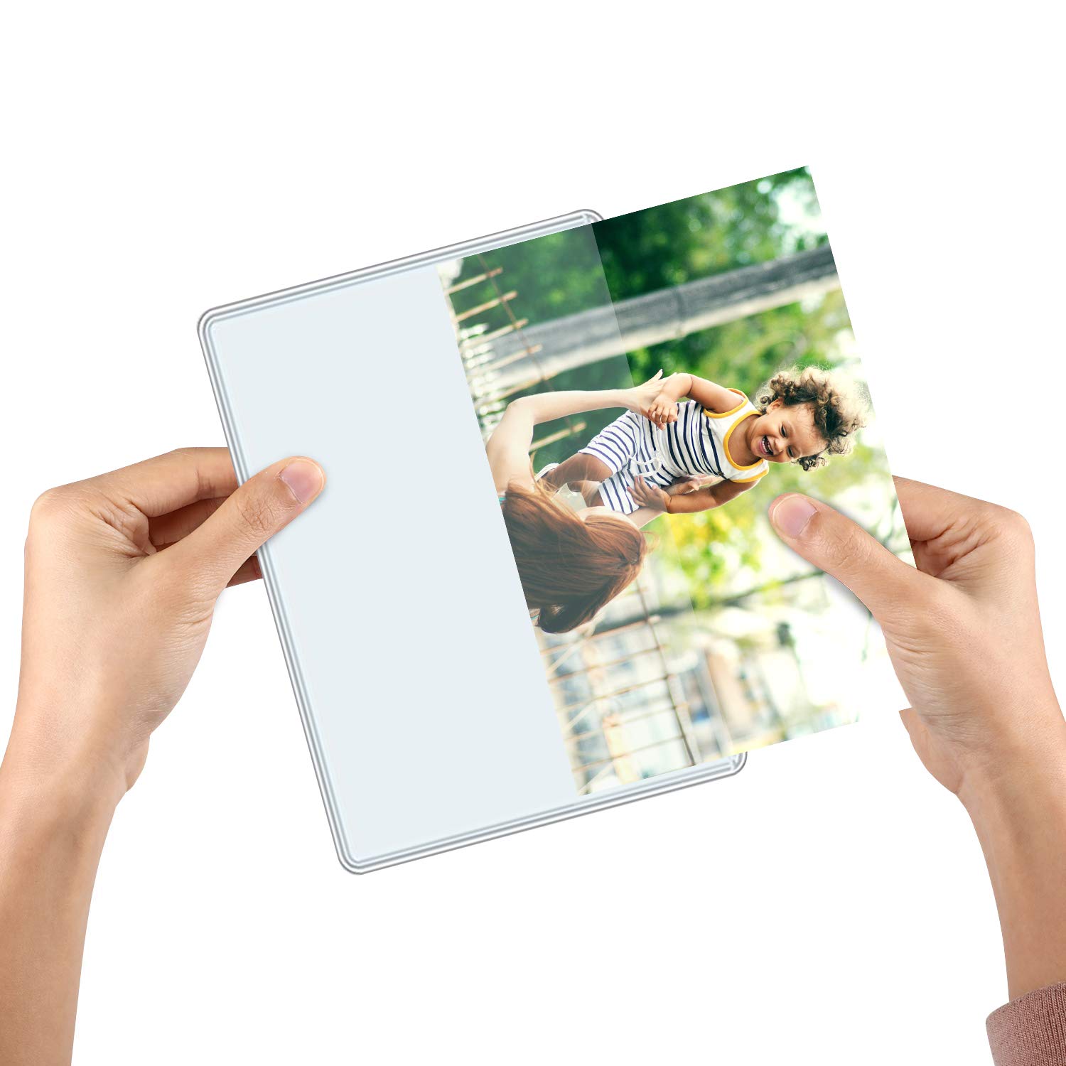Magnetic Photo Picture Frames - White Magnetic Photo Pockets - Holds 4x6 Photos (10)