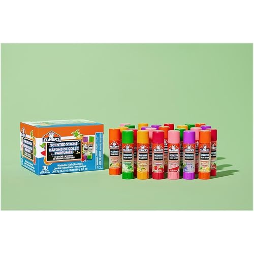 Miniatura 20 de Elmer's Barras de pegamento perfumadas, lavables, transparentes, variados, 0.21 oz, 6 paquetes de 4 (24 unidades en total)
