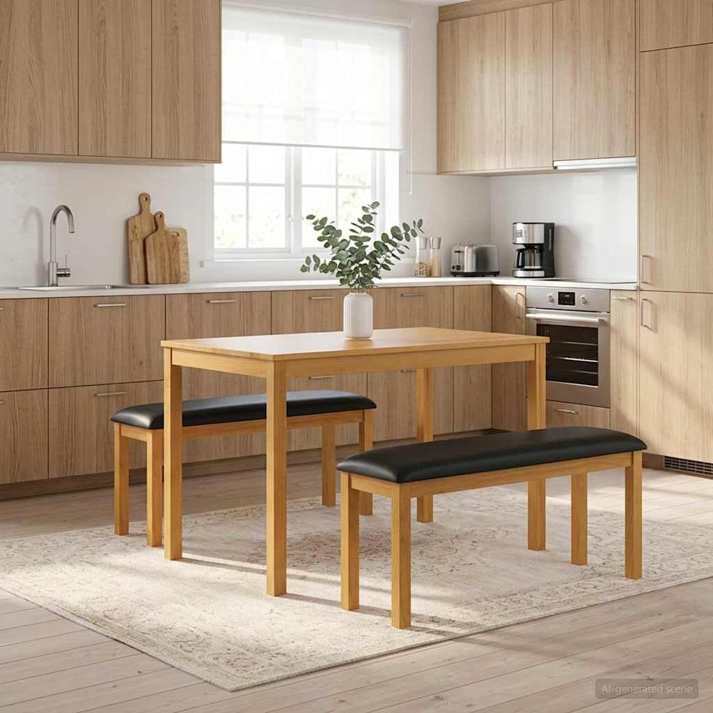 Banco de madera para cocina y salón moderno en roble negro