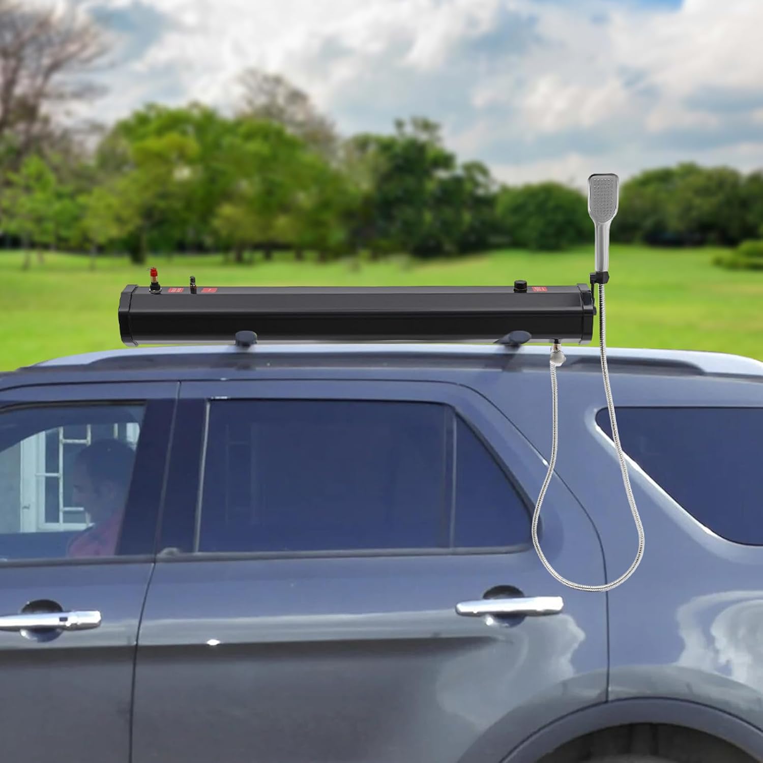 4.76Gal Pressurized Water Tank, Roof Rack Mount Road Shower