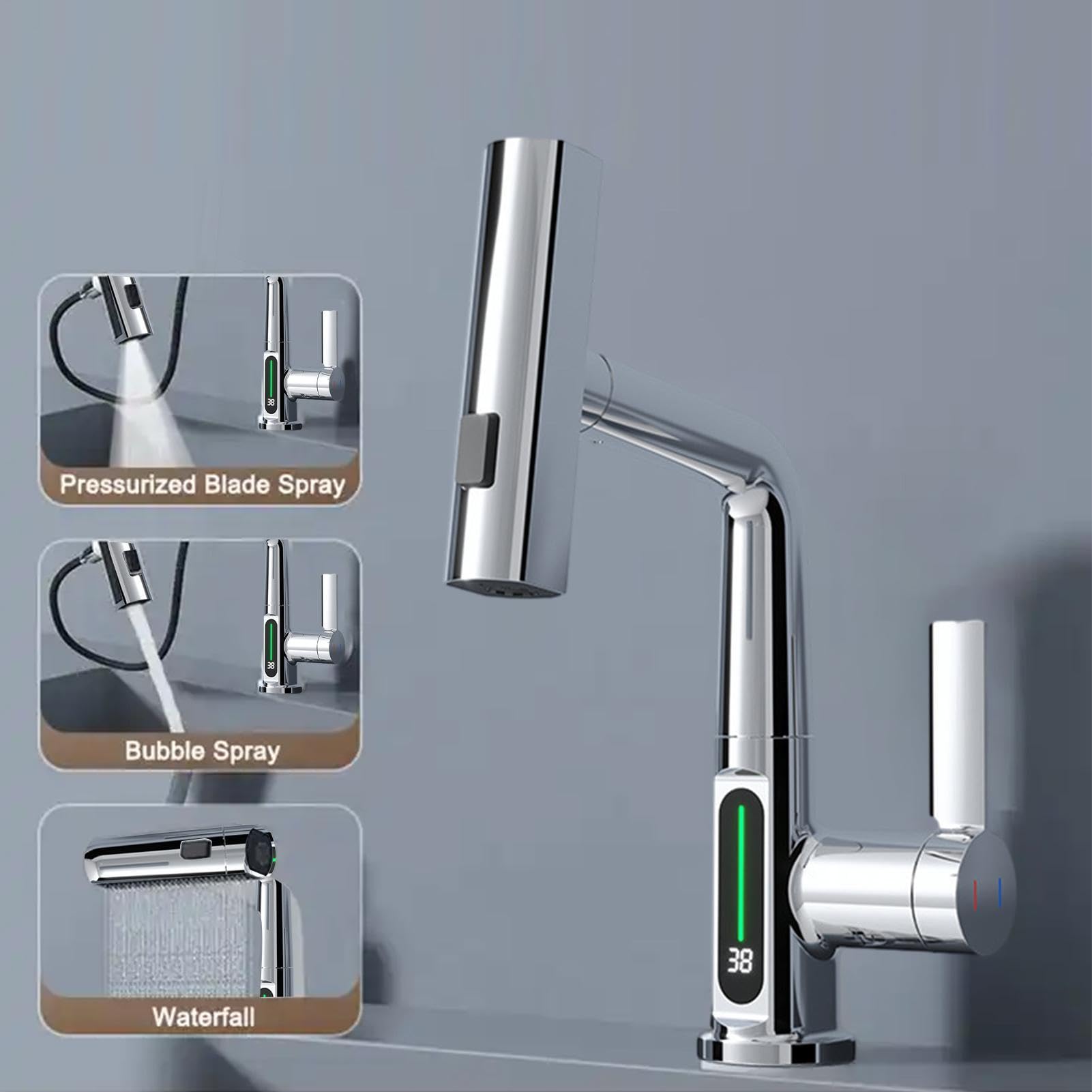 Para Fregadero De Cocina Grifo De Cocina Inteligente Con Extensión