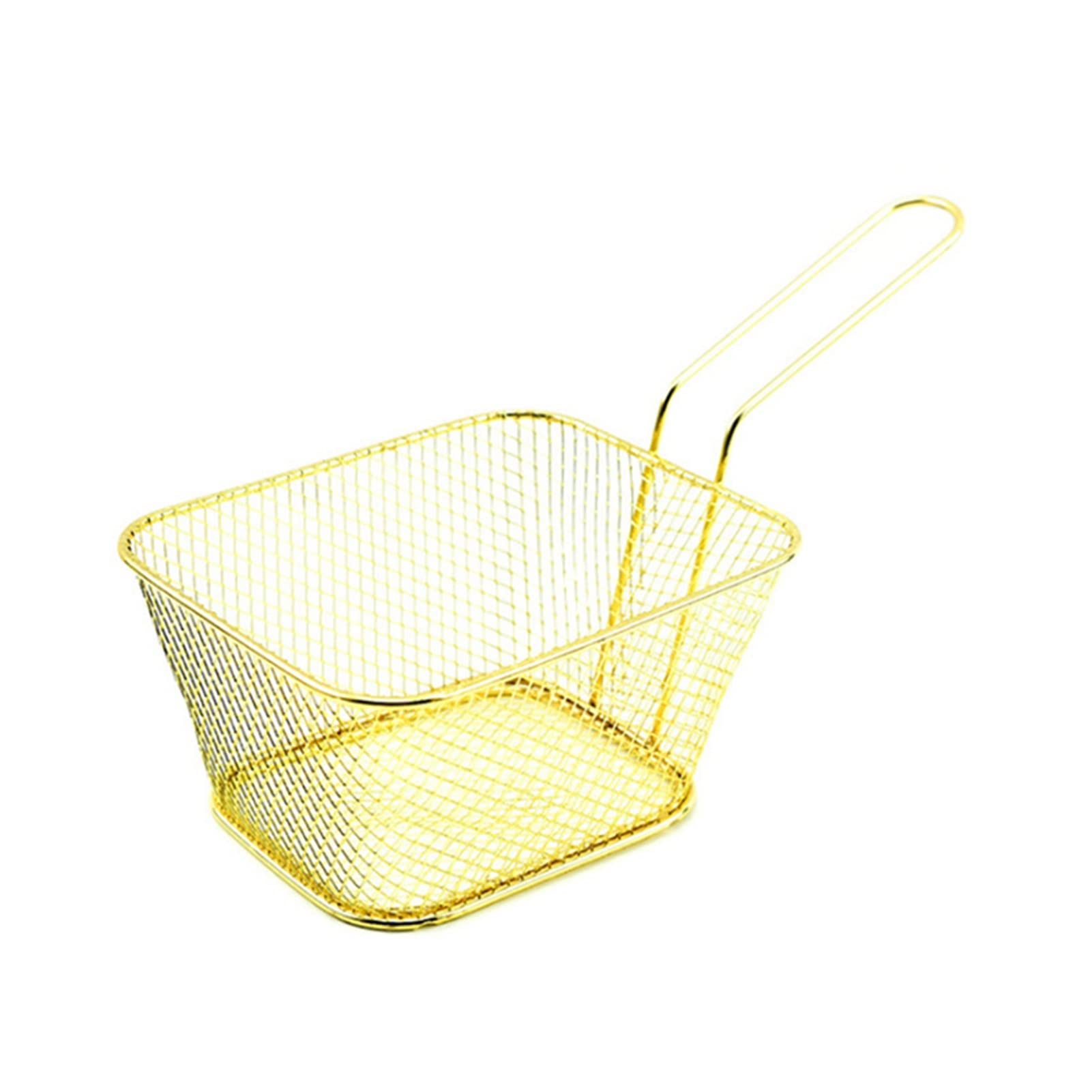 Grande cestello per friggere in Acciaio Inox - Scolapasta per Patatine Fritte, straccetti di Pollo e Patate - Cestello a Rete per la Cottura Croccante in Cucina - Soluzione di conservazione