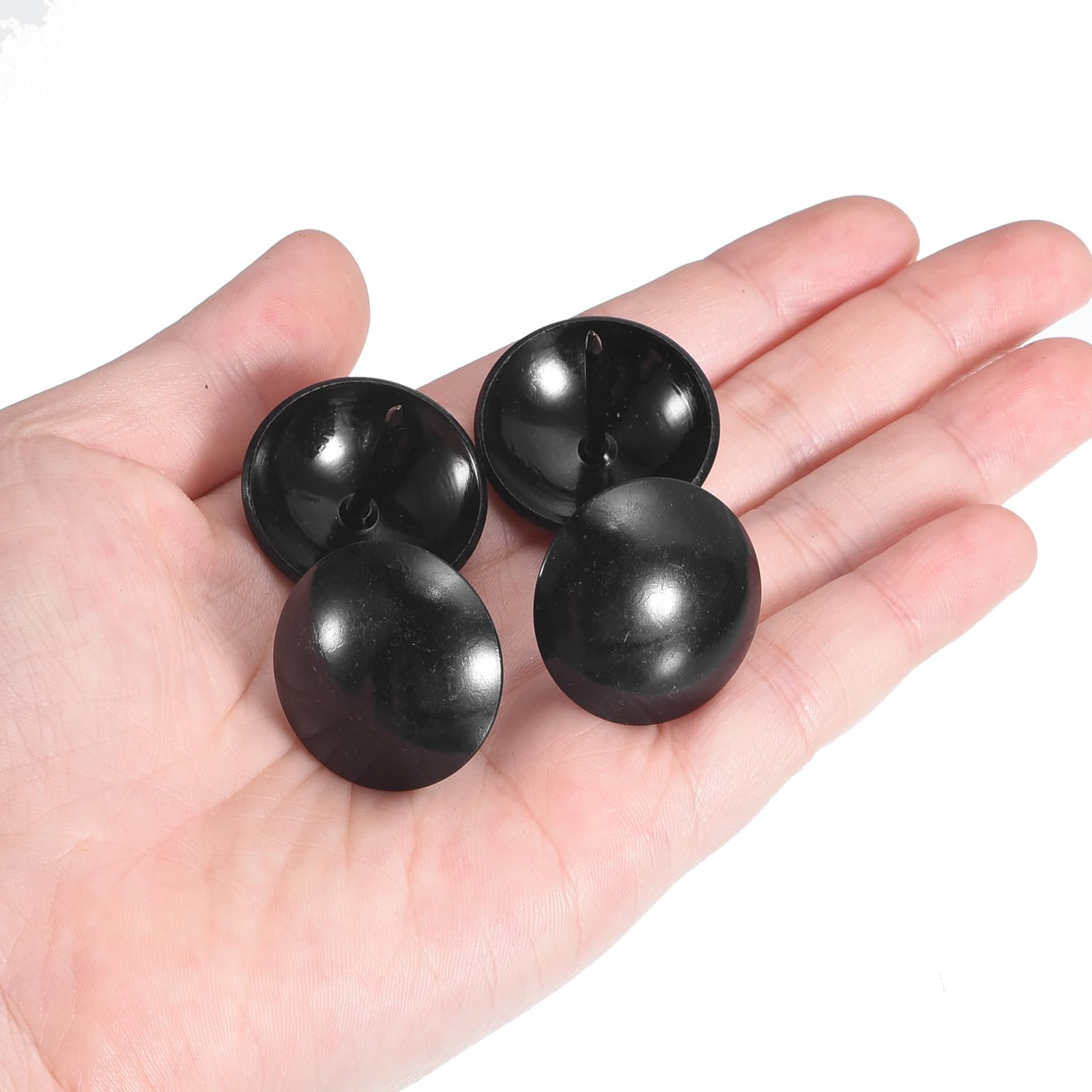 sourcing map Tachuelas de tapicería para muebles, 30 piezas de 25 x 28,5 mm, kit surtido de tachuelas de acero al carbono para el hogar, sofá, bricolaje, cabezas de uñas decorativas, color negro