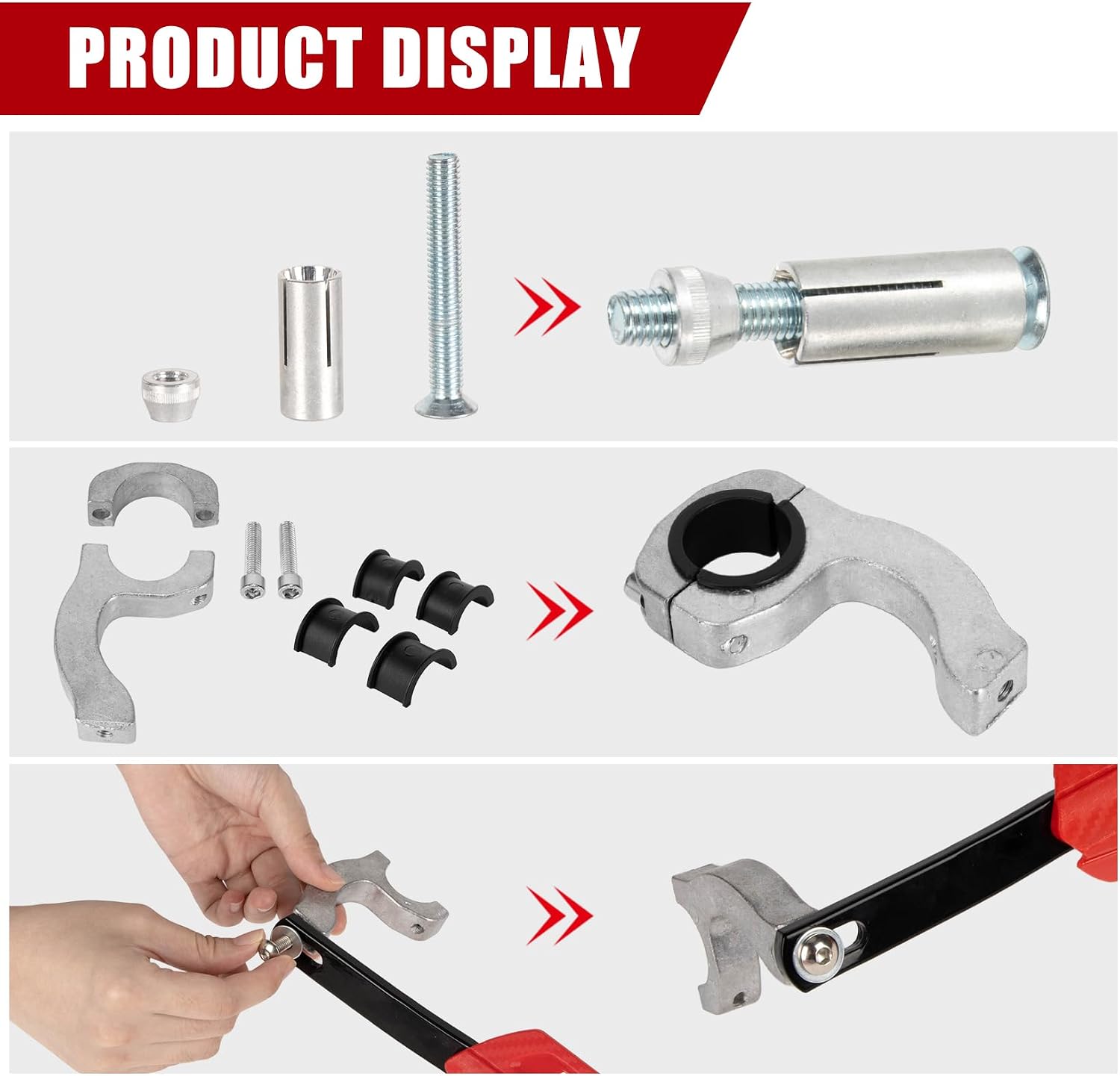 PSLER 2PCS Dirt Bike Hand Guards - Fits 0.86 inch (22mm) & 1.1 inch (28mm) Handlebars, ATV Handguards, PP Plastic & Aluminum, Compatible with Off-Road Bikes, Motocross, MX, ATV, Red