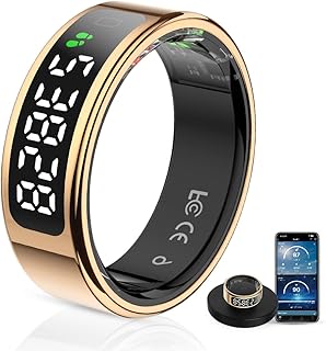 Anillo Inteligente con pantalla LED, Rastreador de actividad/frecuencia cardíaca/oxígeno en sangre/salud femenina/sueño...