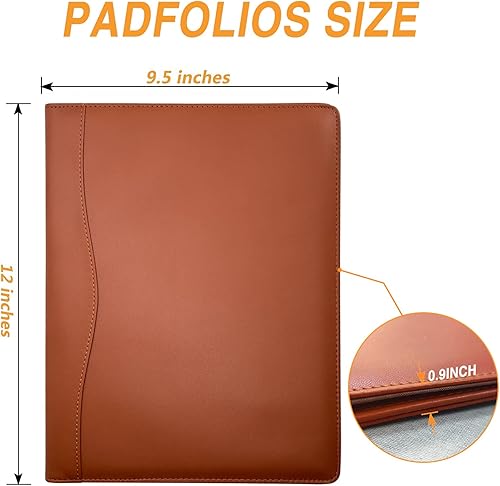 Miniatura 7 de Carpeta de cuero para cartera, organizador de documentos, organizador de documentos, bolsillo de almacenamiento para bloc de notas legales, papeleo