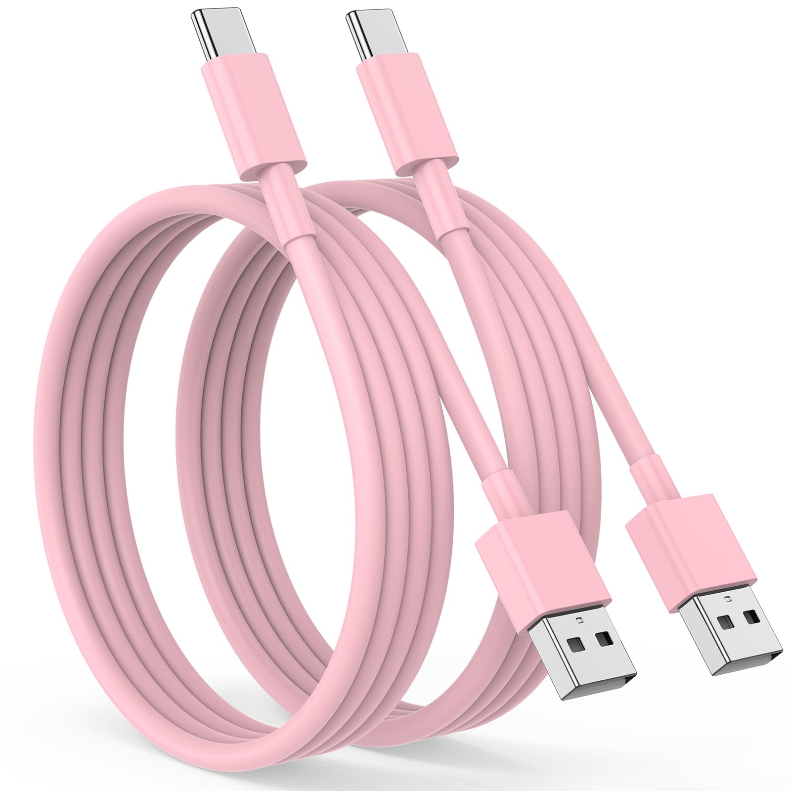 Cavo USB Type-C per iPhone 15 16 Pro Max,60W Cavi USB Tipo C Ricarica Rapida [2M 2Pezzi] Cavo USB C iPhone Originale CarPlay per 15 16 Plus,iPad Pro/Air/Mini/Samsung S25 S24 S23 S22-Rosa