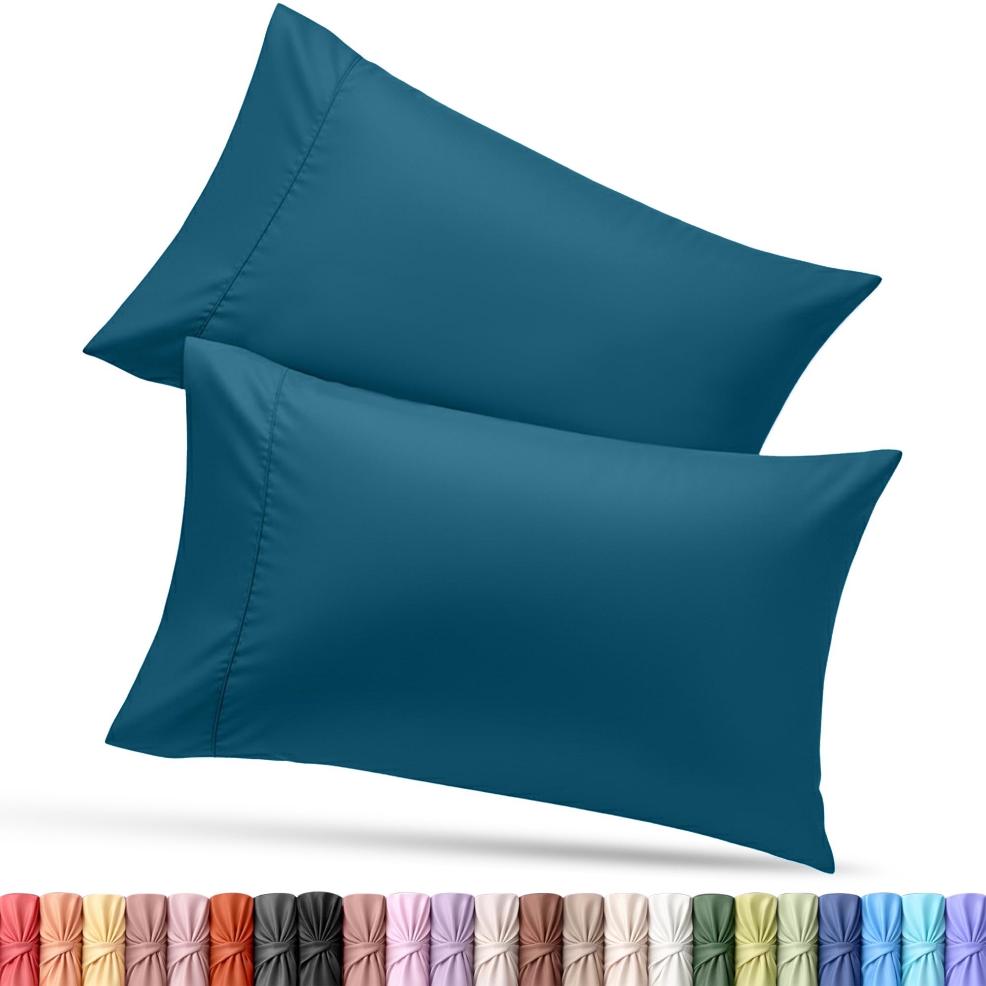Utopia Bedding Queen Pillow Cases - 2 Pack - Envelope Closure - Soft Brushed Microfiber Fabric - Shrinkage and Fade Resistant Pillow Covers 20 X 30 Inches (Queen, Denim Blue)