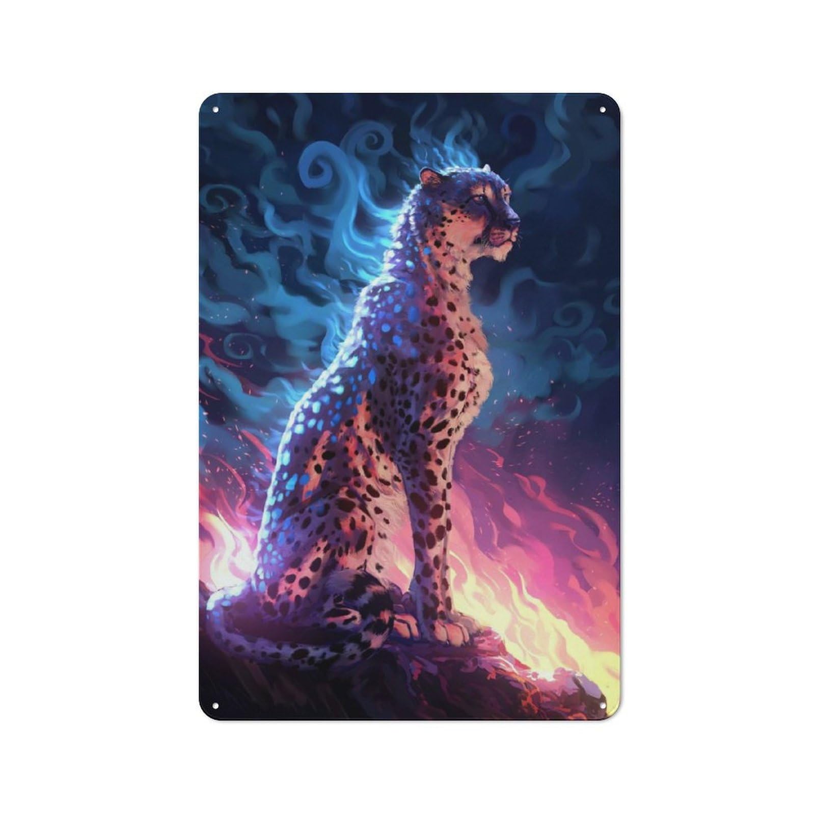 Tin Wall Plaque 30x20cm with Fire And Ghost for Man Cave Or Games Room, A Housewarming Gift for Leisure-room Decor Enthusiasts