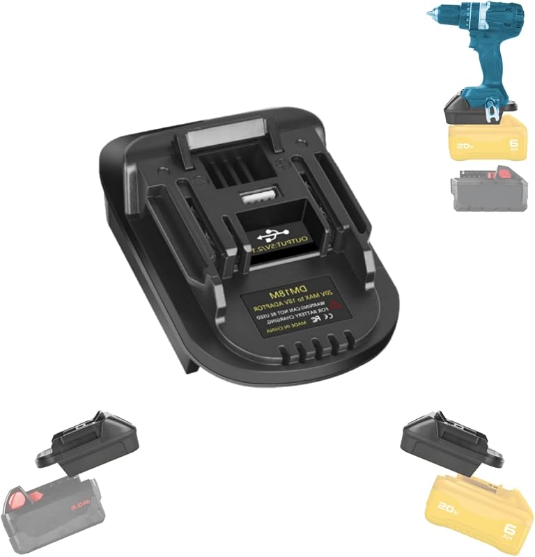 for Makita to for DeWalt Battery Adapter, for Makita to for Milwaukee Battery Adapter, Compatible with M18 and for DeWat 20V 60V Lthium Battery to Power for Makita 18V Cordless Tools