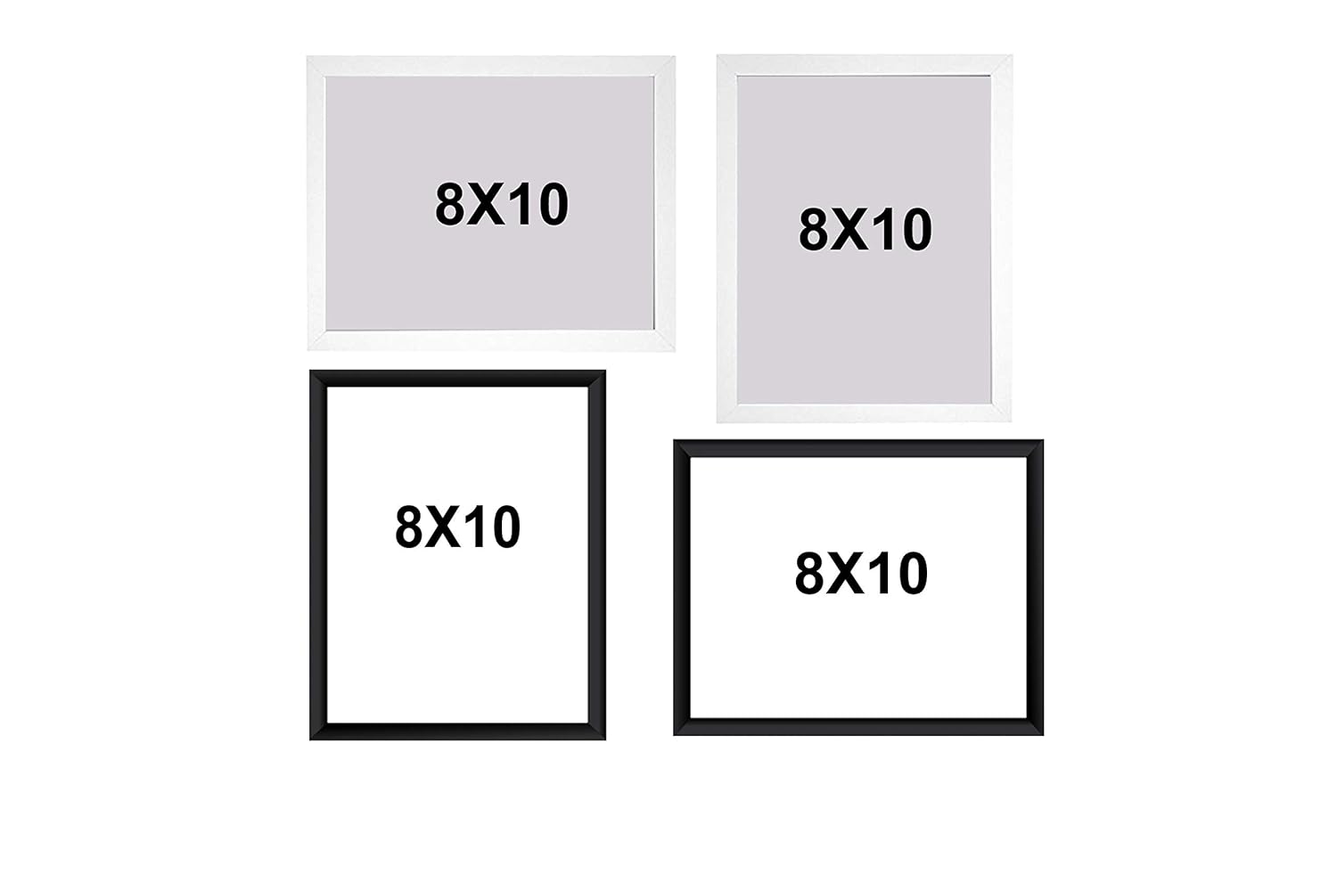 kyara arts Set of 4 Individual Wall Photo Frame,(2 Units of 8X10 White