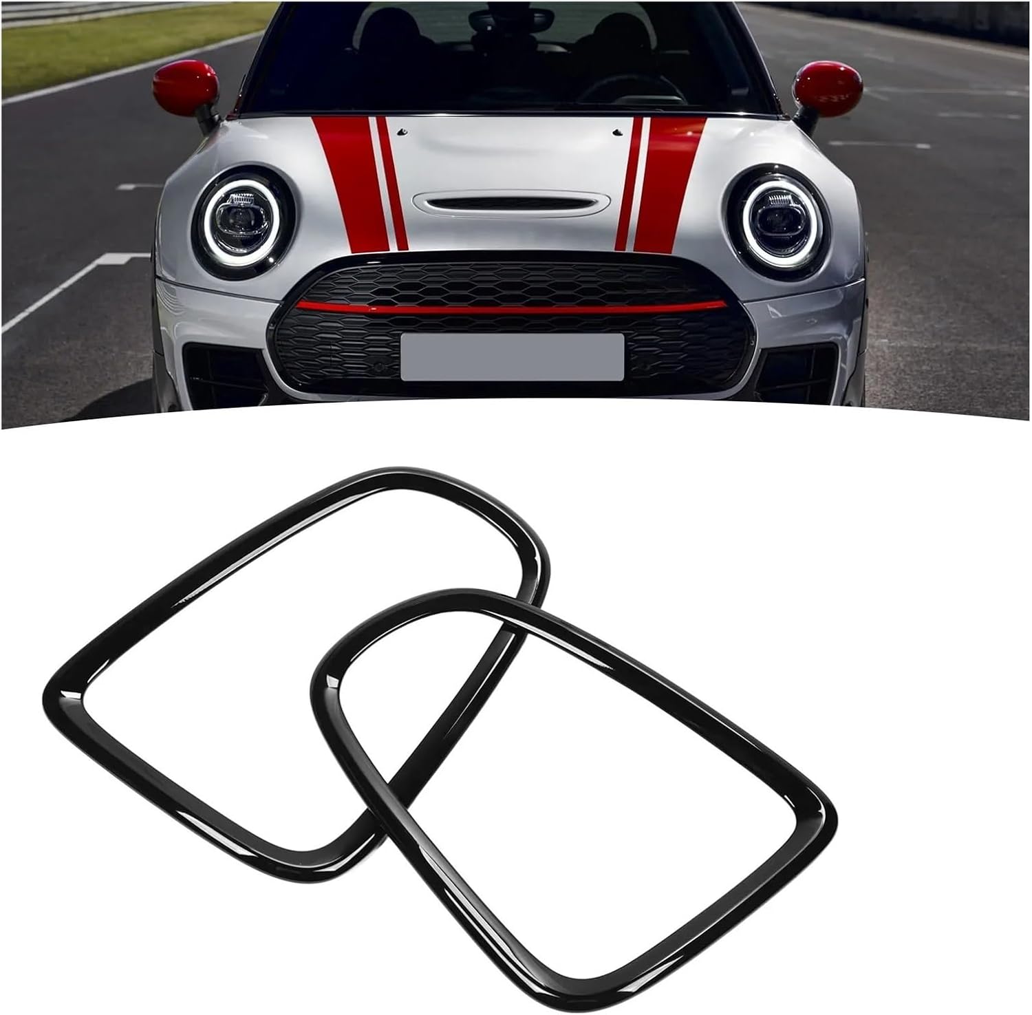 1 Pair Of Compatible with Mini Cooper R56 R57 R58 R59 Black ABS Rear Back Light Lamp Cover Trim Tail Light Sticker Frame Exterior Accessorie