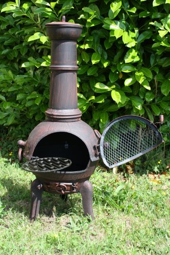 La Hacienda Large Cast Iron Cuba Chimenea Bronze
