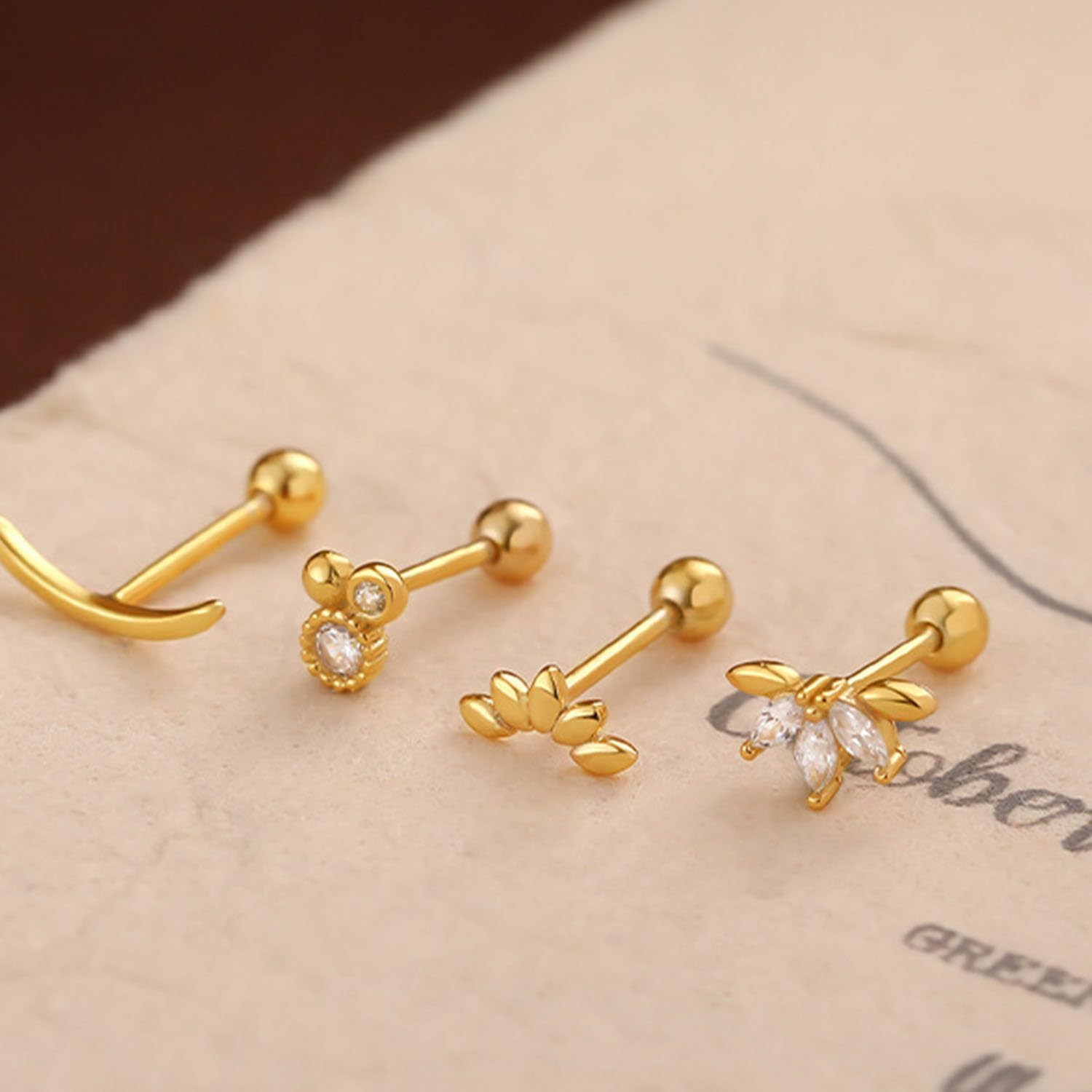 18G Dainty Climber Stud Earrings for Women Gold Cartilage Tragus Conch Piercing Earrings Gold Helix Studs Helix Piercing Jewelry - Image 6