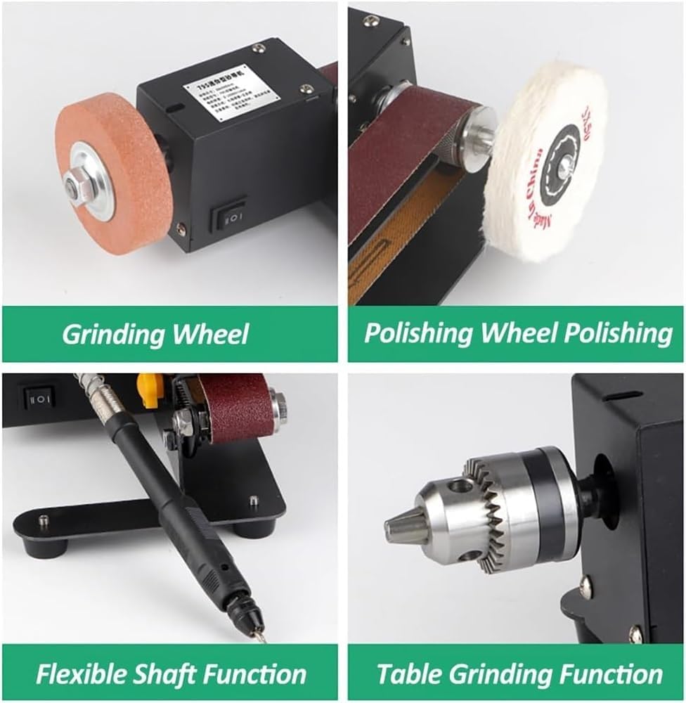 Grinder，250W Mini Belt Sander Electric Bench Grinder Sanding Machine 7 Speed Adjustable Control Small Grinder Sharpener Polisher Machine for DIY Woodworking Resin Jewelry Making Sharpener (Size : US