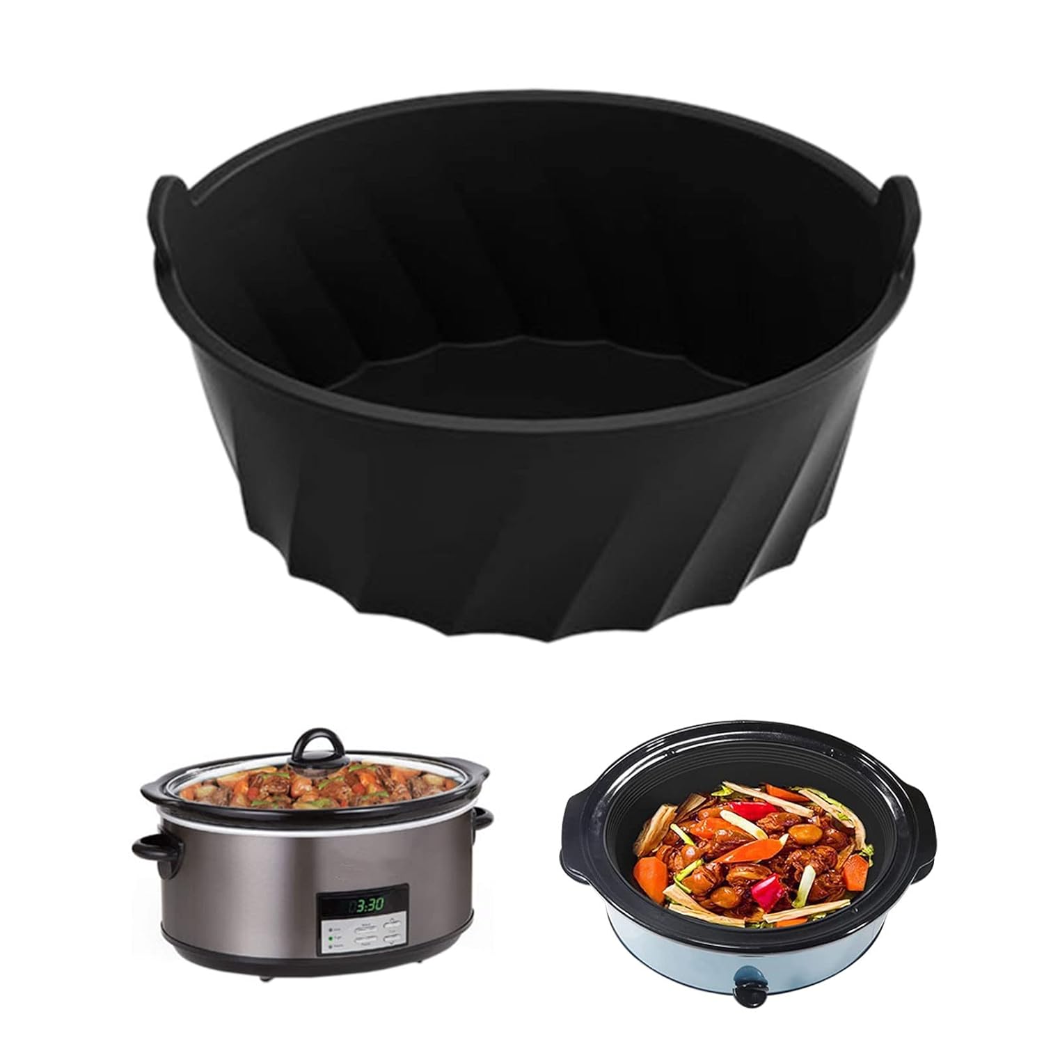 Qivine Silicone Slow Cooker Liners 6-8 Quart Reusable Crock Pot Insert Accessories Leakproof Crock Pot Liners with BPA