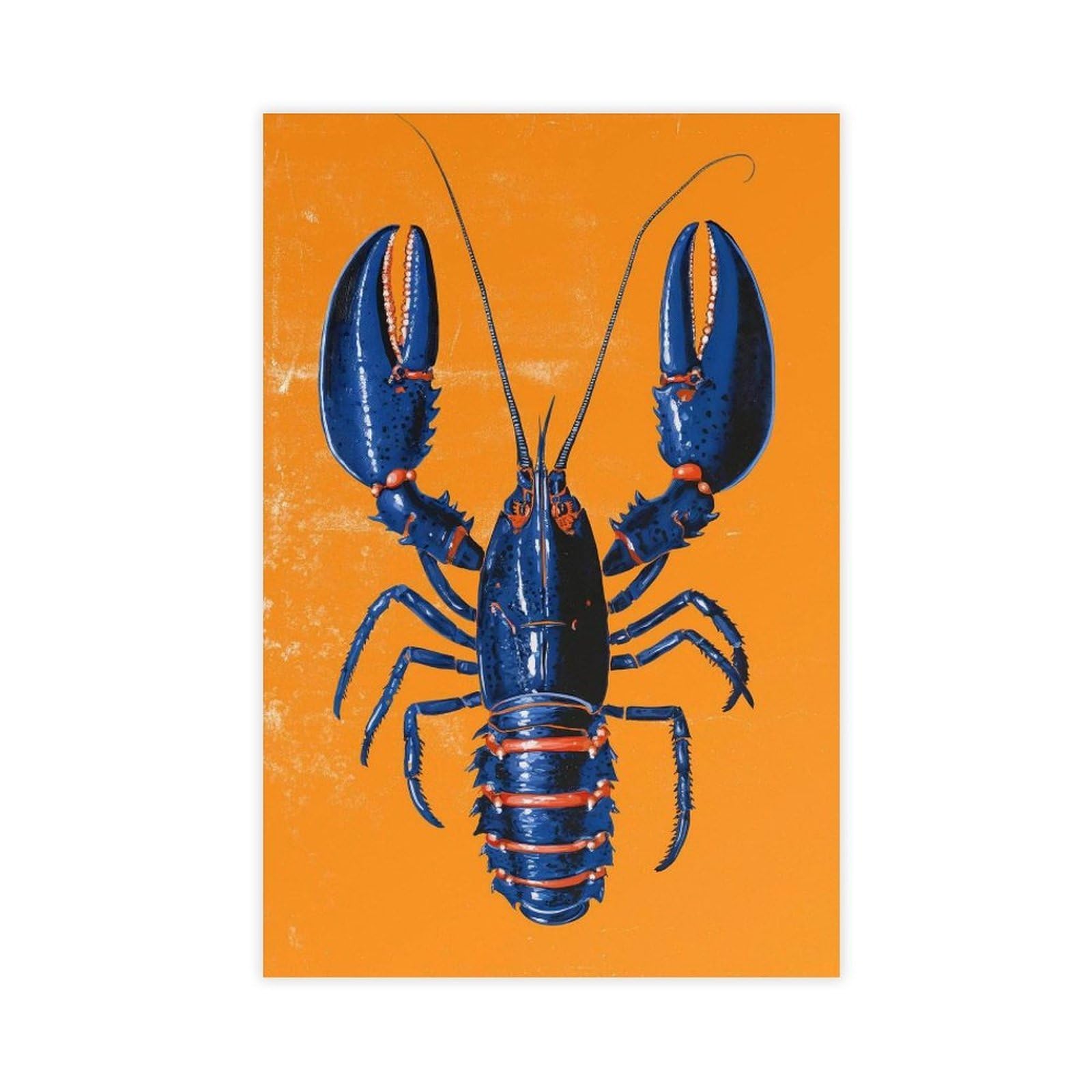OAHFDF Stampa artistica da parete su tela con aragosta blu, per soggiorno, camera da letto, 60 x 90 cm