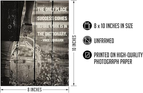 Miniatura 3 de Govivo The Only Place Success Comes Before Work Is In The Dictionary. - Vince Lombardi - Impresión artística para decoración de pared - Obra de arte